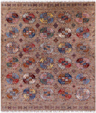 Turkmen Ersari Handmade Wool Rug - 8' 2" X 9' 6" - Golden Nile