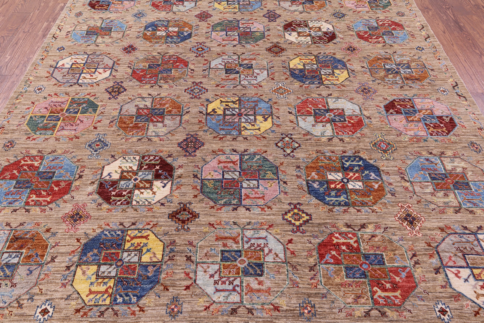 Turkmen Ersari Handmade Wool Rug - 8' 2" X 9' 6" - Golden Nile