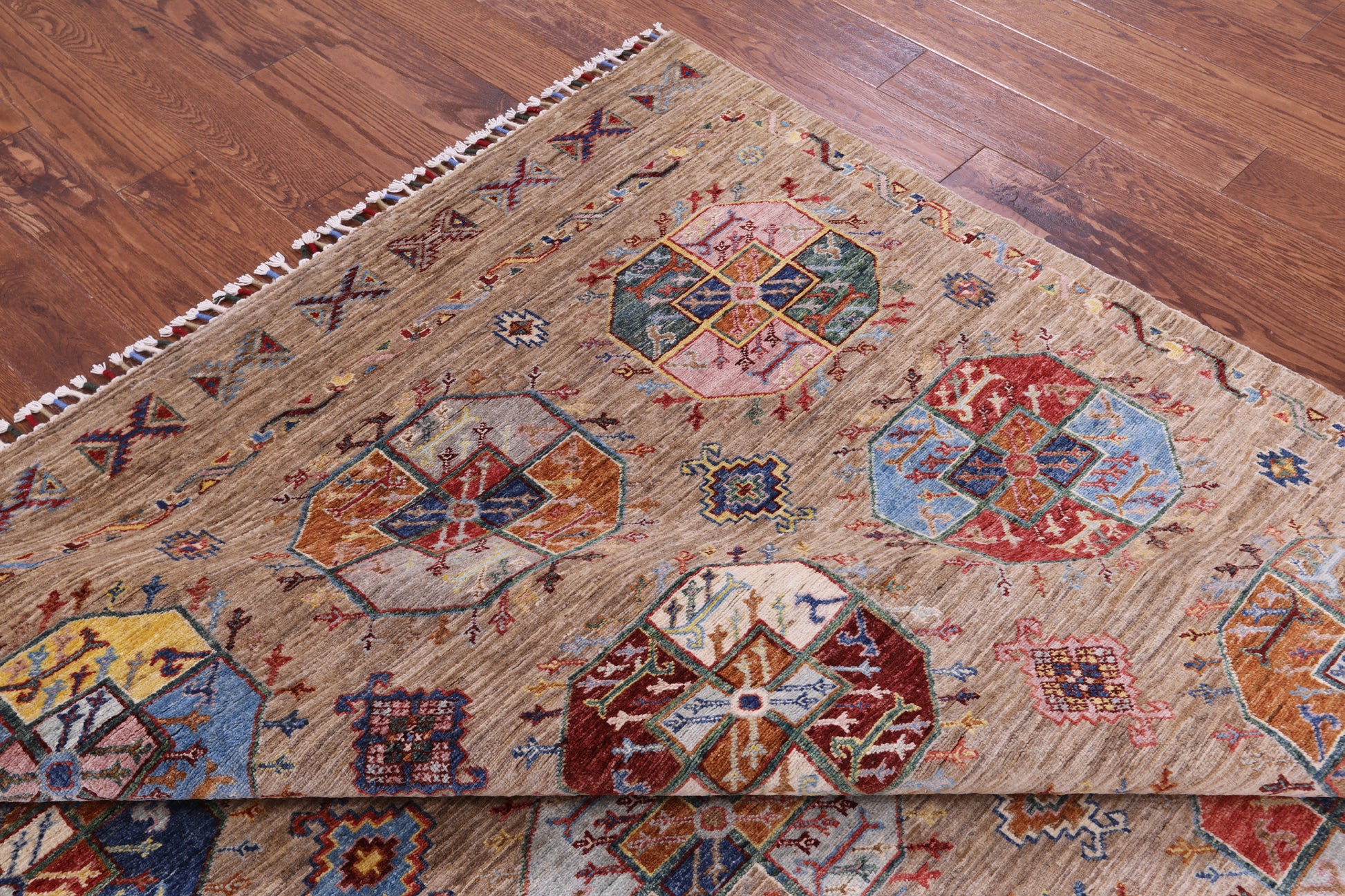 Turkmen Ersari Handmade Wool Rug - 8' 2" X 9' 6" - Golden Nile