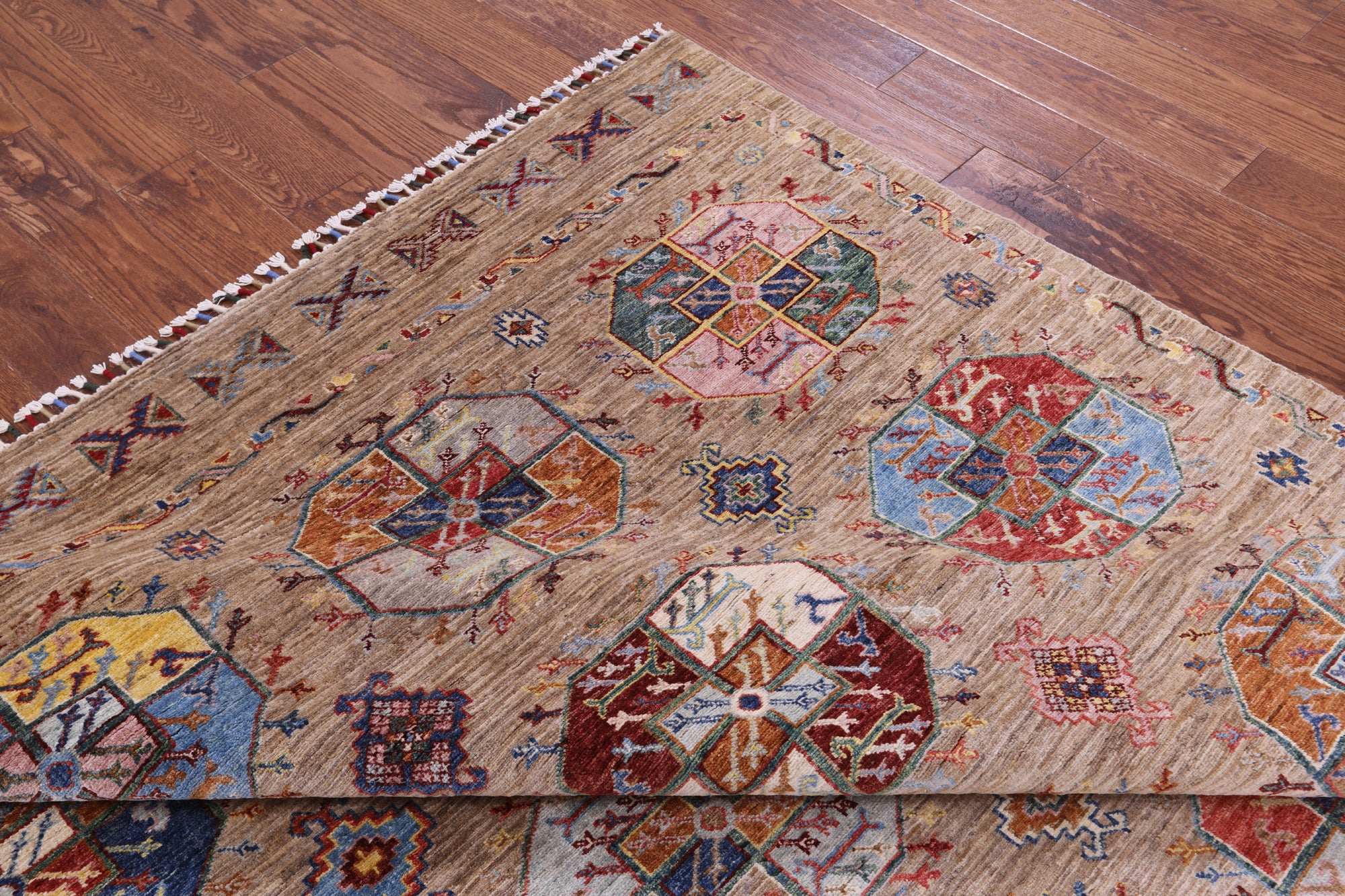 Turkmen Ersari Handmade Wool Rug - 8' 2" X 9' 6" - Golden Nile