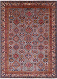 Grey Super Kazak Hand Knotted Wool Rug - 8' 2" X 10' 2" - Golden Nile