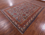 Grey Super Kazak Hand Knotted Wool Rug - 8' 2" X 10' 2" - Golden Nile