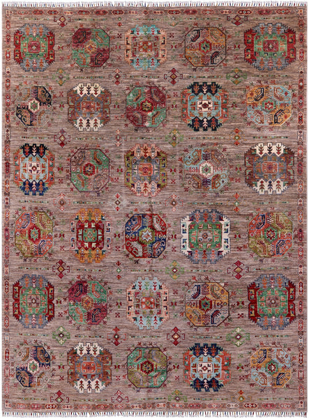 Turkmen Ersari Hand Knotted Wool Rug - 8' 8" X 11' 7" - Golden Nile