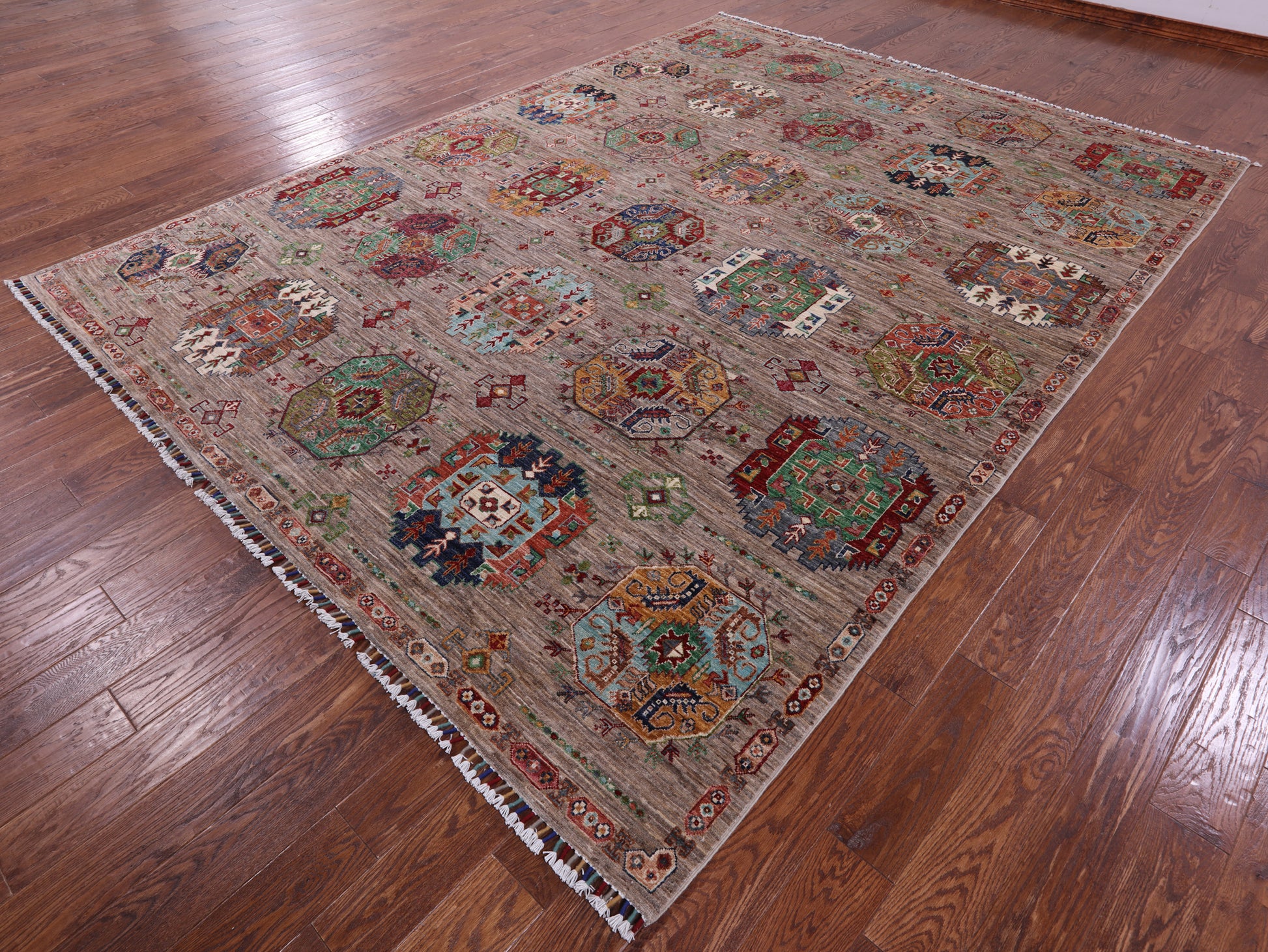 Turkmen Ersari Hand Knotted Wool Rug - 8' 8" X 11' 7" - Golden Nile