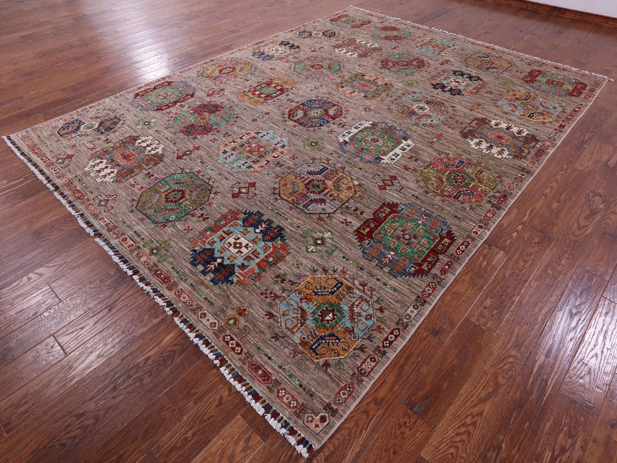 Turkmen Ersari Hand Knotted Wool Rug - 8' 8" X 11' 7" - Golden Nile