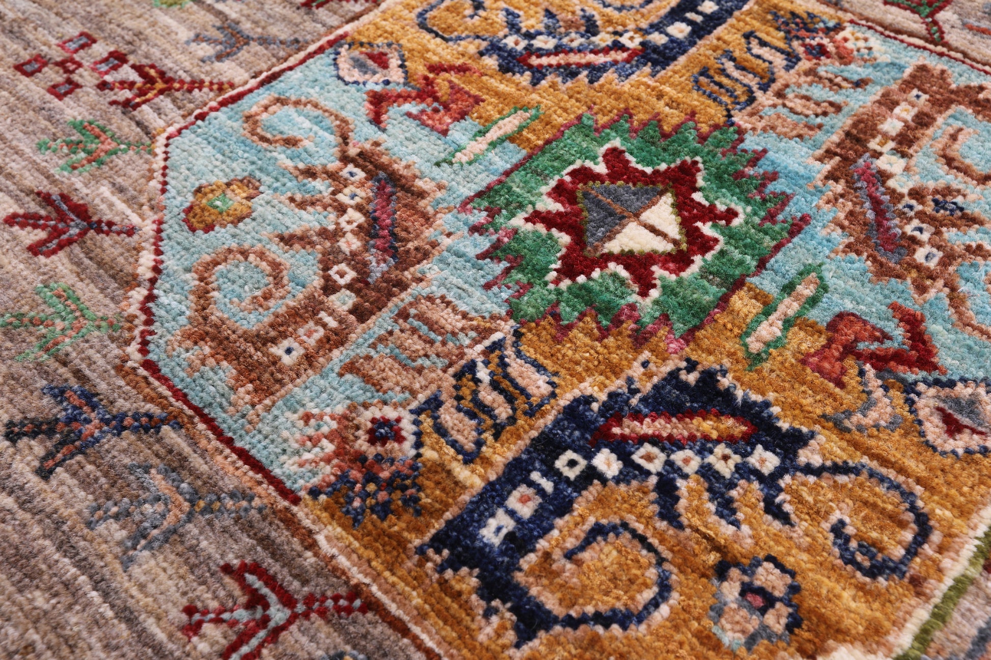 Turkmen Ersari Hand Knotted Wool Rug - 8' 8" X 11' 7" - Golden Nile