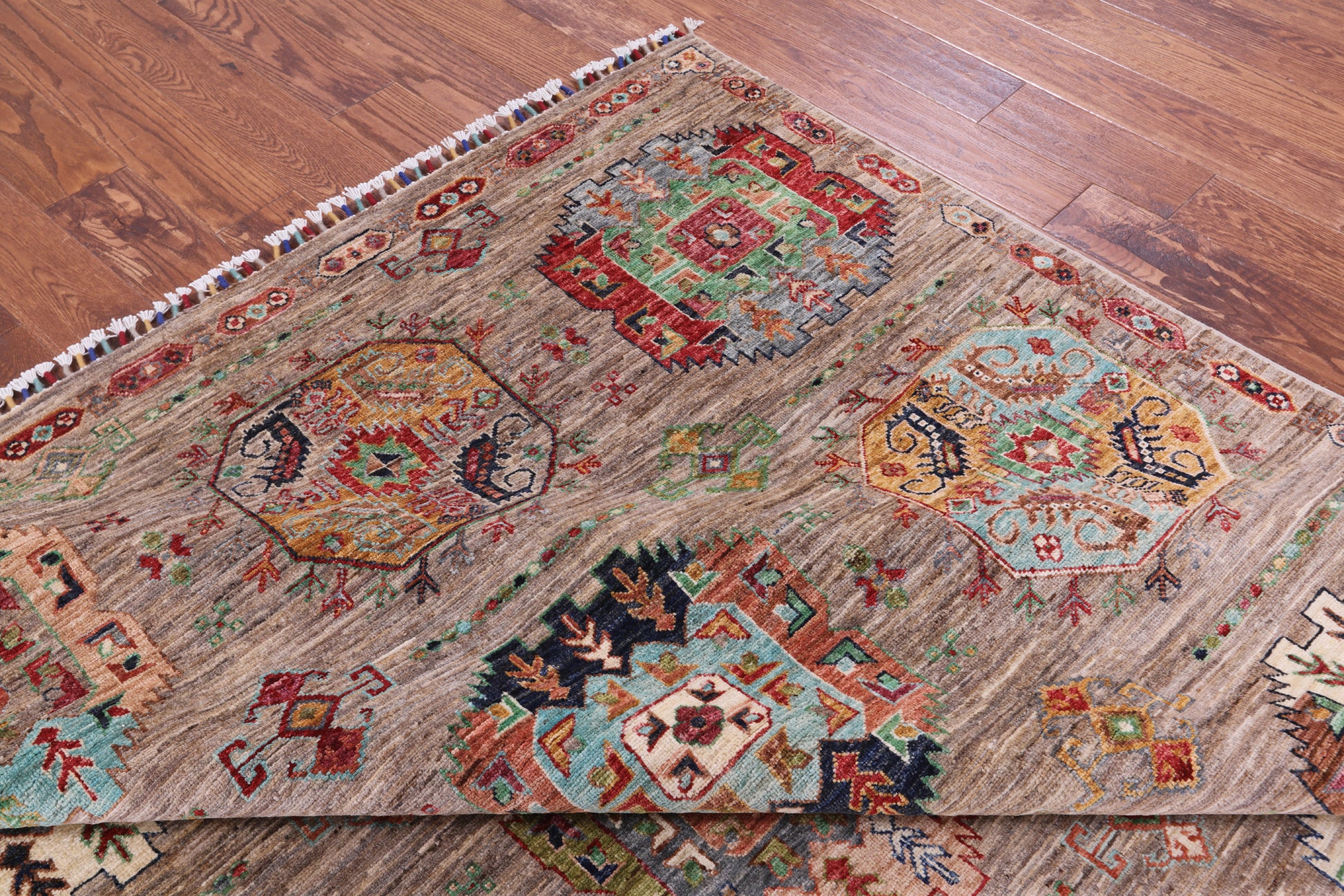 Turkmen Ersari Hand Knotted Wool Rug - 8' 8" X 11' 7" - Golden Nile