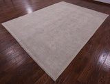 Ivory Turkish Oushak Hand Knotted Wool Rug - 8' 10" X 11' 7" - Golden Nile