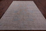 Ivory Turkish Oushak Hand Knotted Wool Rug - 8' 7" X 11' 9" - Golden Nile