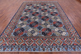 Blue Turkmen Ersari Hand Knotted Wool Rug - 9' 0" X 11' 11" - Golden Nile