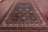 Grey Super Kazak Hand Knotted Wool Rug - 8' 10" X 12' 10" - Golden Nile