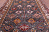 Grey Super Kazak Hand Knotted Wool Rug - 8' 10" X 12' 10" - Golden Nile
