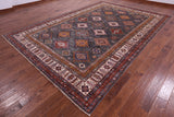 Grey Super Kazak Hand Knotted Wool Rug - 8' 10" X 12' 10" - Golden Nile