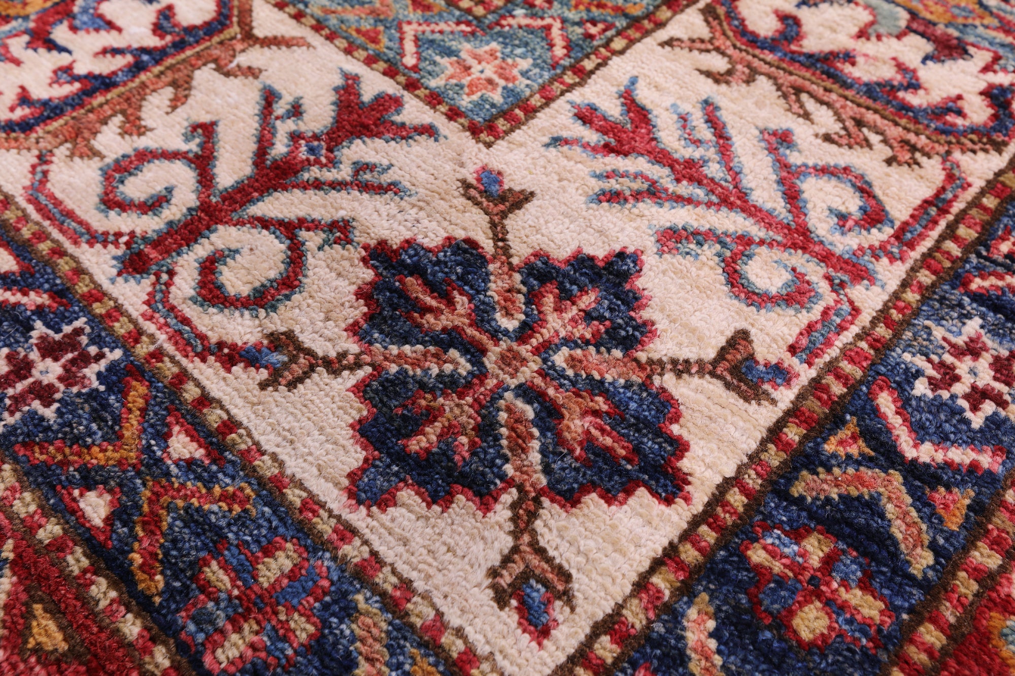 Grey Super Kazak Hand Knotted Wool Rug - 8' 10" X 12' 10" - Golden Nile