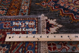 Grey Super Kazak Hand Knotted Wool Rug - 8' 10" X 12' 10" - Golden Nile