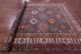Grey Super Kazak Hand Knotted Wool Rug - 8' 10" X 12' 10" - Golden Nile