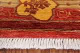 Red William Morris Hand Knotted Wool Area Rug - 6' 3" X 8' 6" - Golden Nile