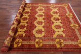 Red William Morris Hand Knotted Wool Area Rug - 6' 3" X 8' 6" - Golden Nile