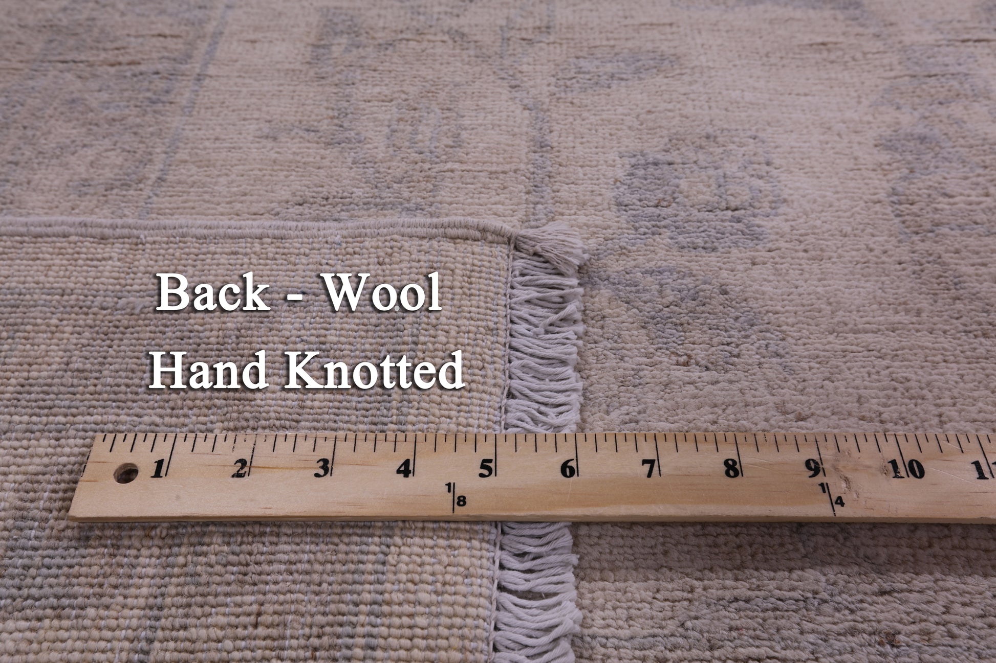 Ivory Turkish Oushak Hand Knotted Wool Rug - 9' 0" X 11' 9" - Golden Nile