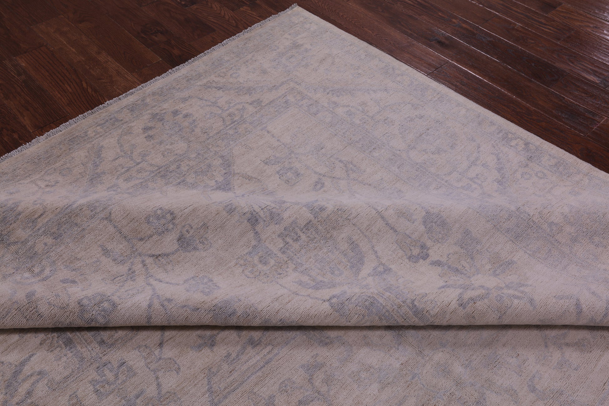 Ivory Turkish Oushak Hand Knotted Wool Rug - 9' 0" X 11' 9" - Golden Nile