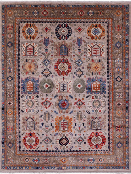 Turkmen Ersari Hand Knotted Wool Rug - 9' 1" X 11' 9" - Golden Nile