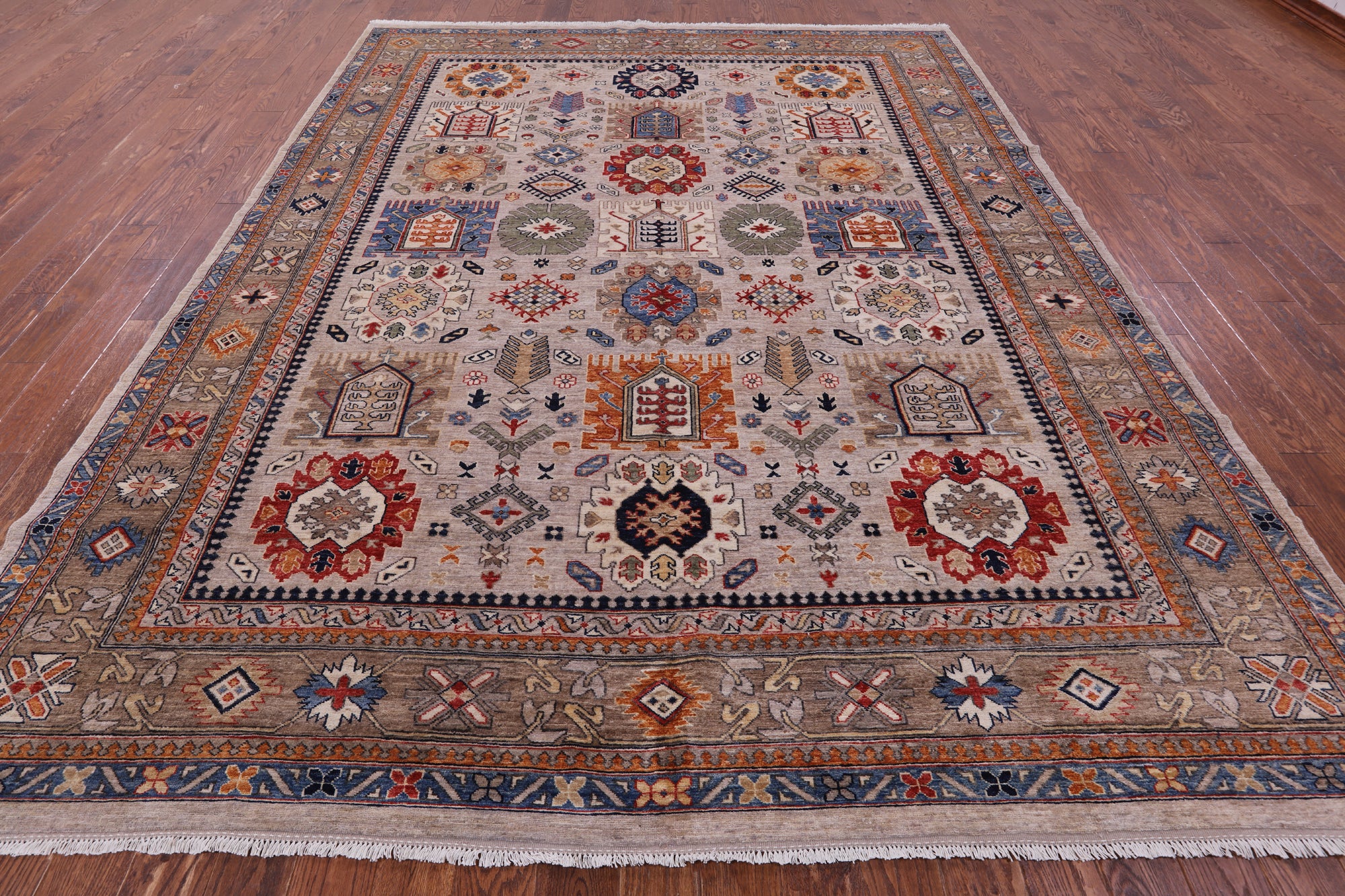 Turkmen Ersari Hand Knotted Wool Rug - 9' 1" X 11' 9" - Golden Nile
