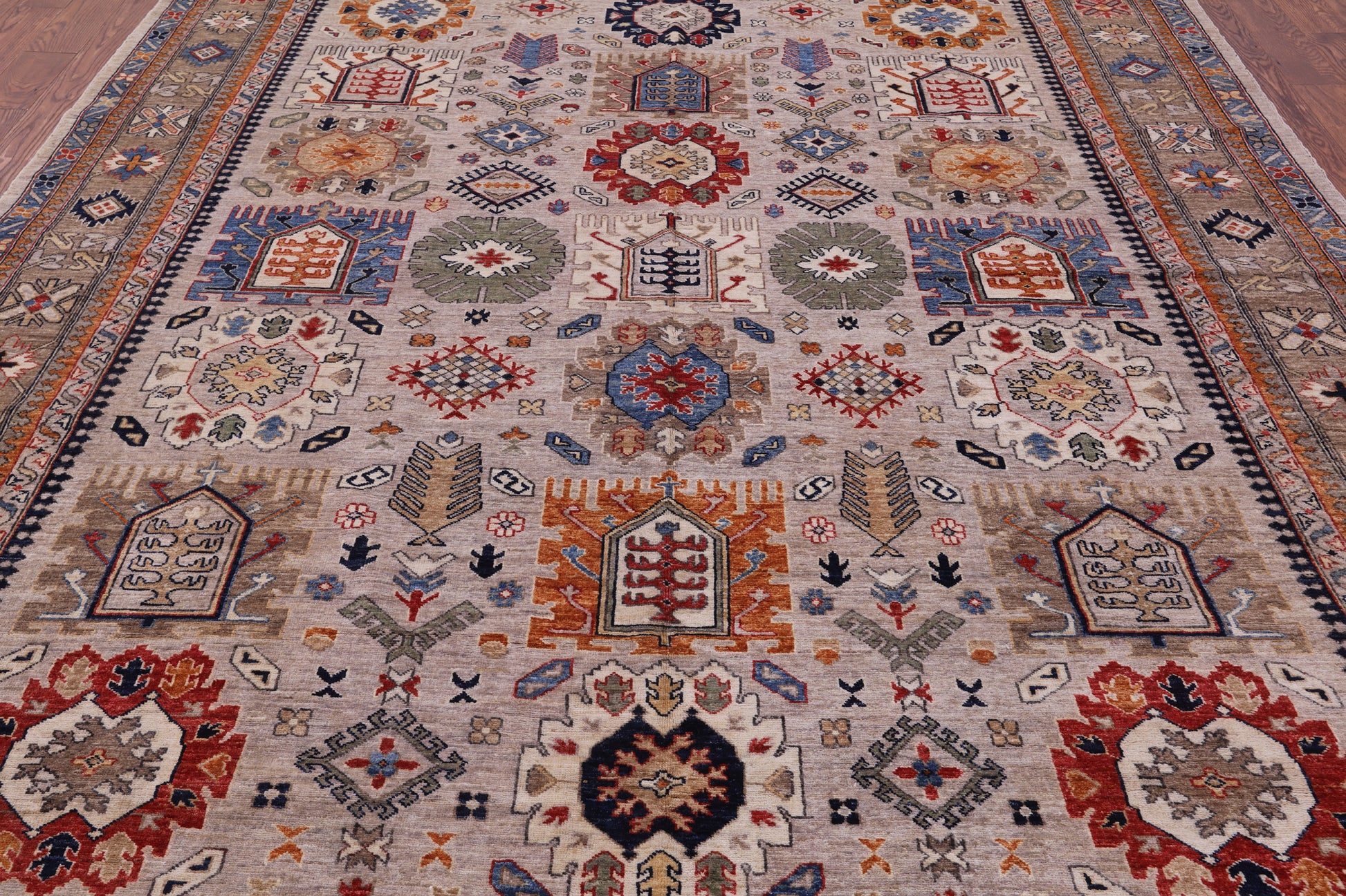 Turkmen Ersari Hand Knotted Wool Rug - 9' 1" X 11' 9" - Golden Nile