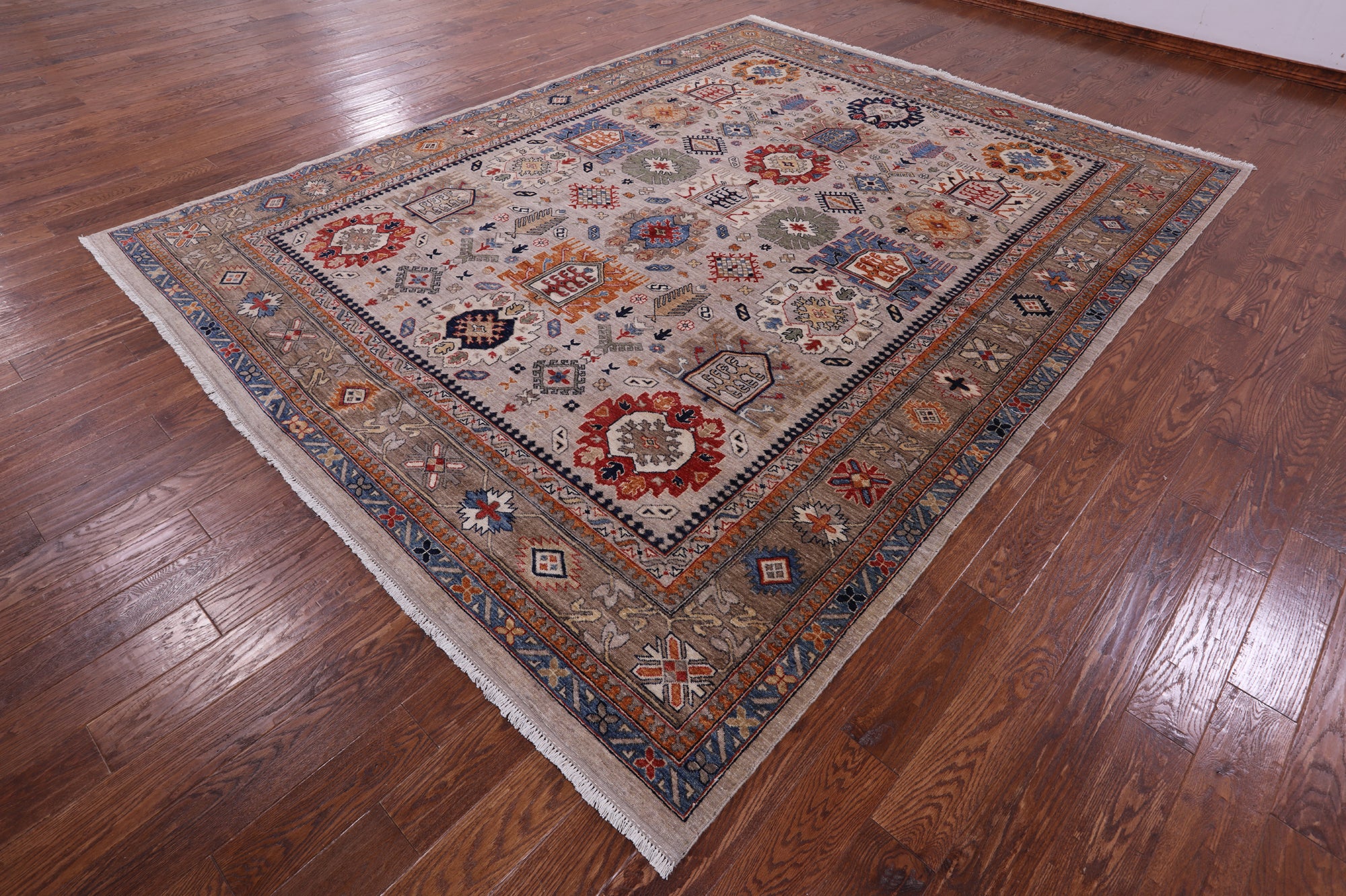 Turkmen Ersari Hand Knotted Wool Rug - 9' 1" X 11' 9" - Golden Nile