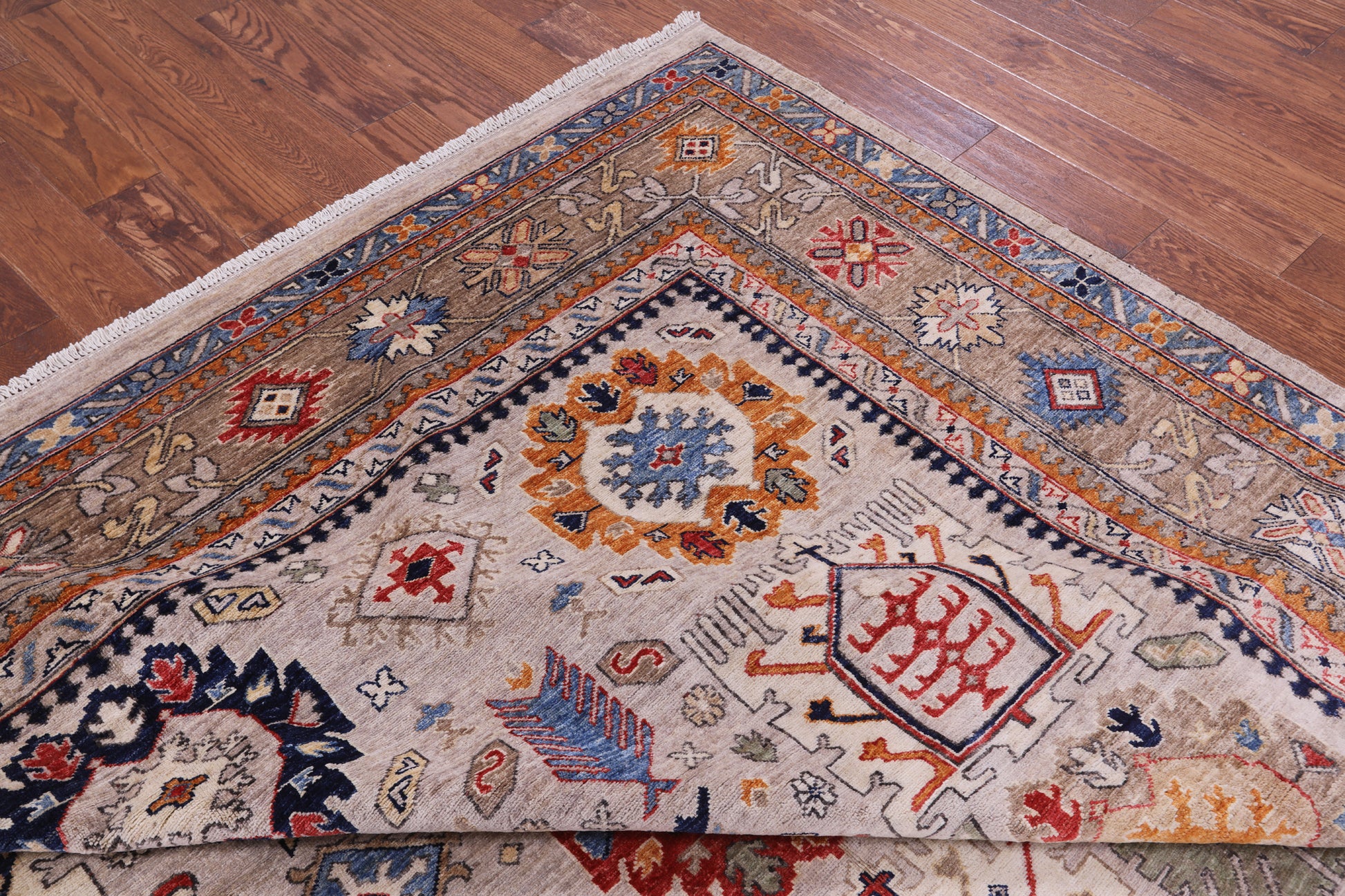 Turkmen Ersari Hand Knotted Wool Rug - 9' 1" X 11' 9" - Golden Nile