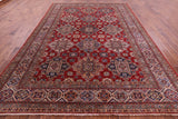 Red Super Kazak Hand Knotted Wool Rug - 8' 8" X 12' 4" - Golden Nile