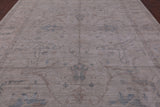 Ivory Turkish Oushak Hand Knotted Wool Rug - 9' 7" X 13' 4" - Golden Nile
