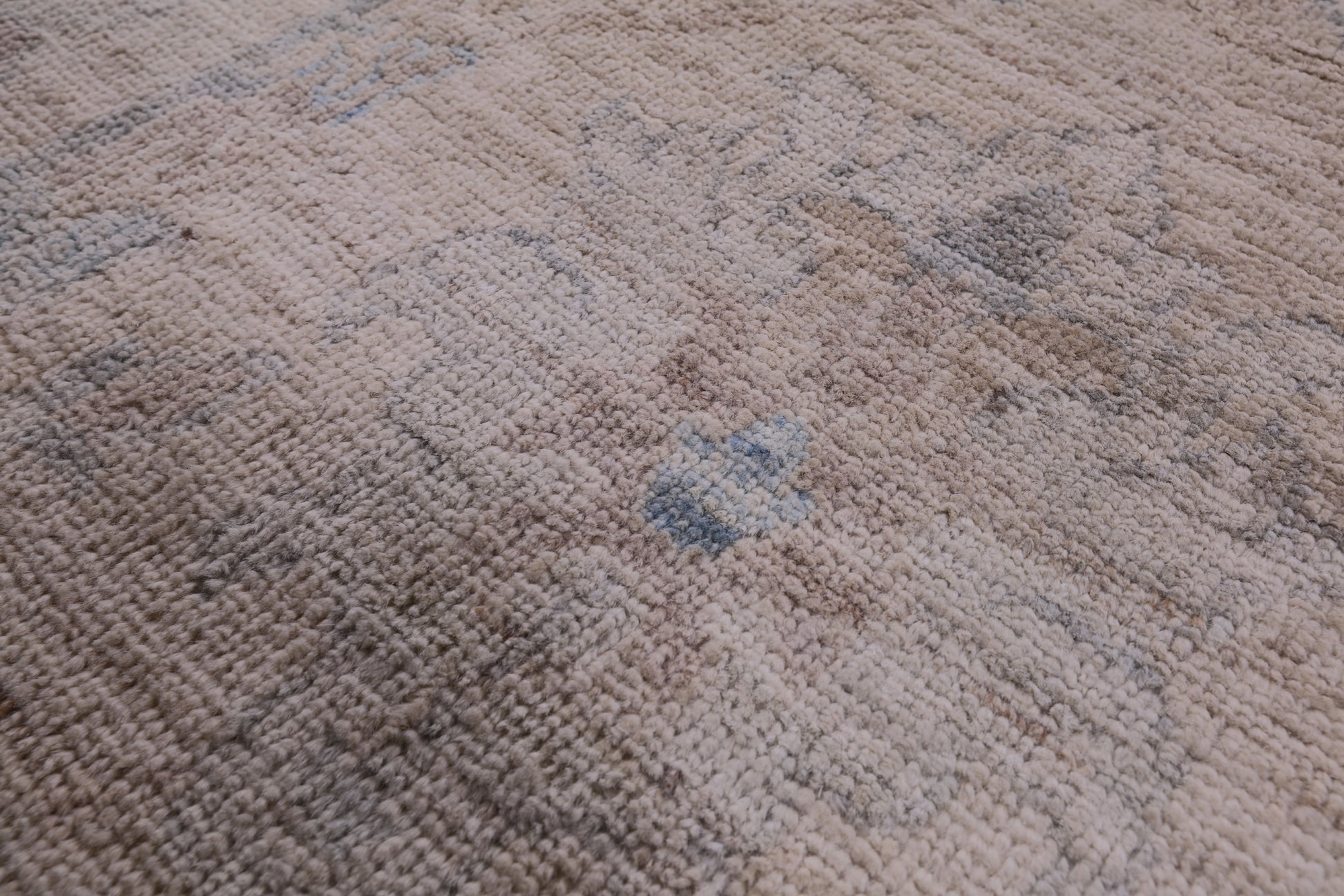 Ivory Turkish Oushak Hand Knotted Wool Rug - 9' 7" X 13' 4" - Golden Nile