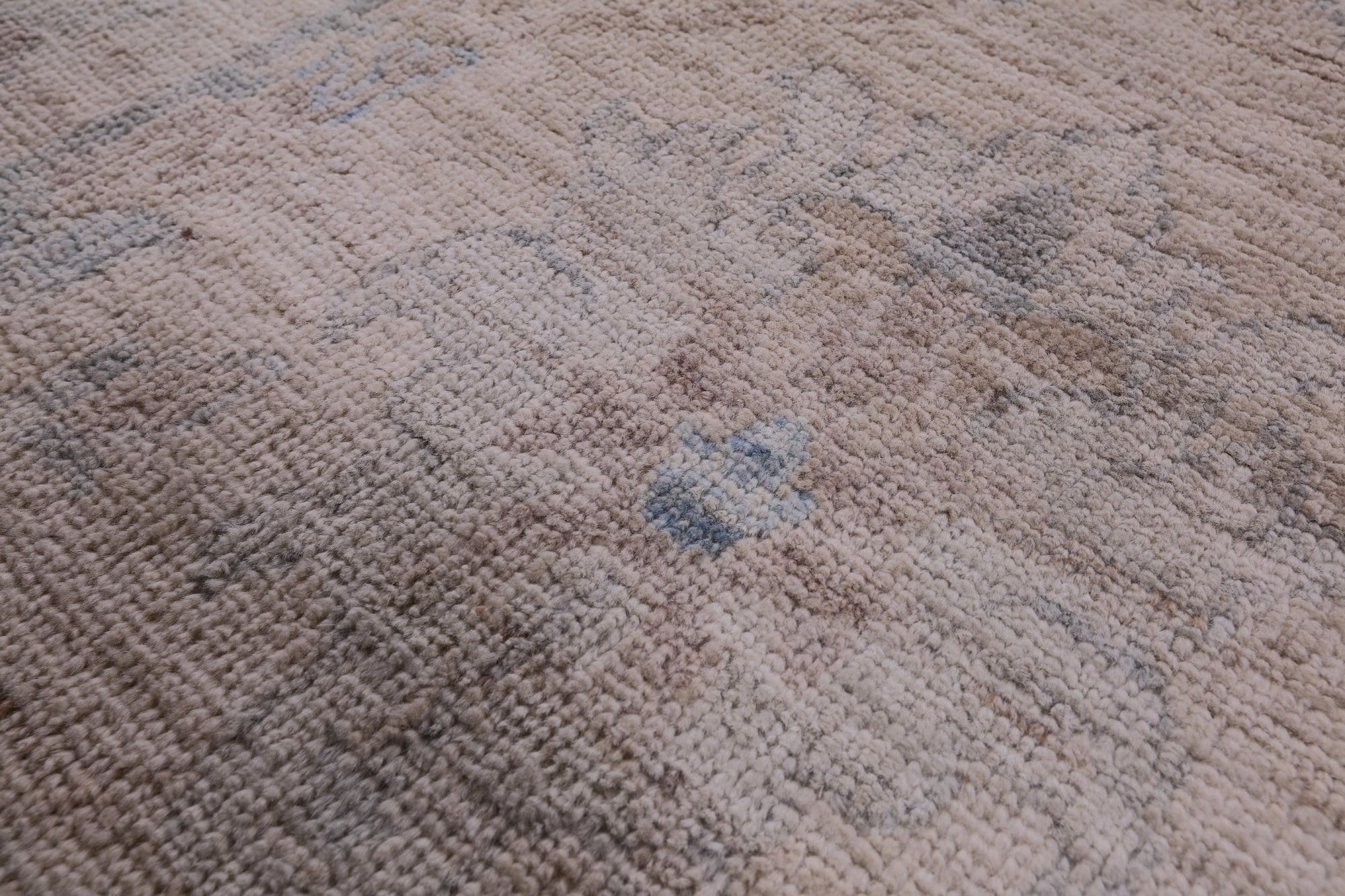 Ivory Turkish Oushak Hand Knotted Wool Rug - 9' 7" X 13' 4" - Golden Nile