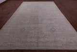 Ivory Turkish Oushak Hand Knotted Wool Rug - 9' 6" X 13' 7" - Golden Nile