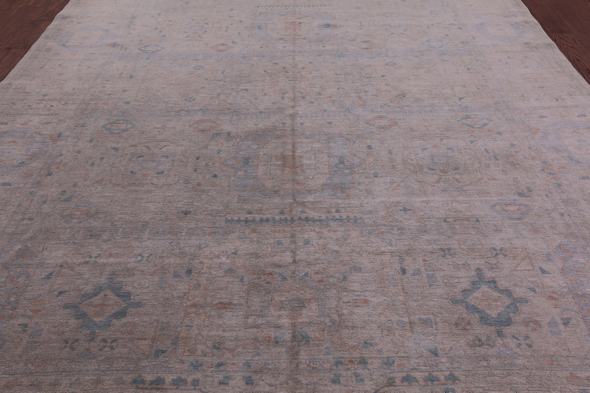 Ivory Turkish Oushak Hand Knotted Wool Rug - 9' 6" X 13' 7" - Golden Nile