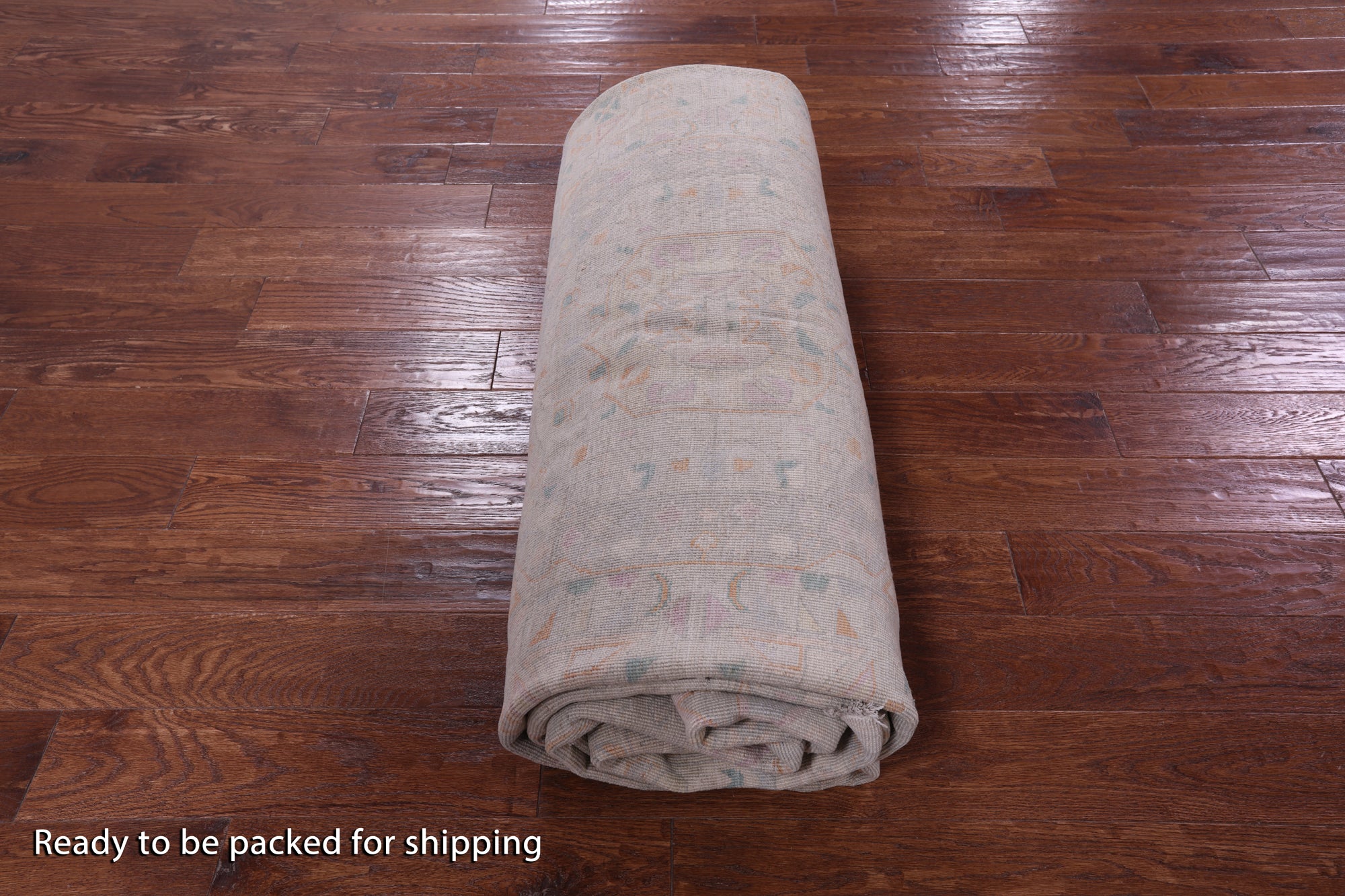 Ivory Turkish Oushak Hand Knotted Wool Rug - 9' 6" X 13' 7" - Golden Nile