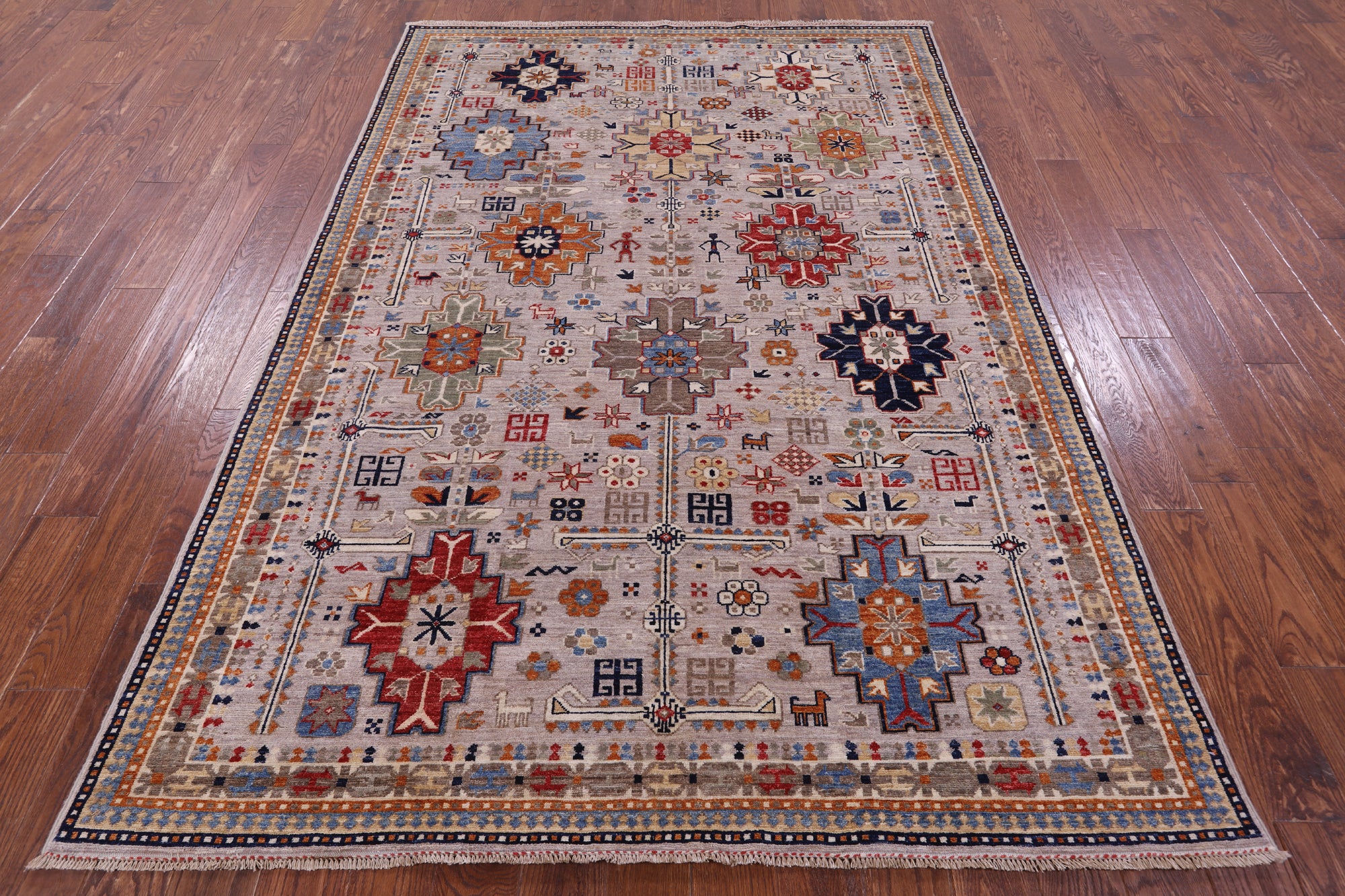 Persian Fine Serapi Hand Knotted Wool Rug - 6' 0" X 8' 8" - Golden Nile