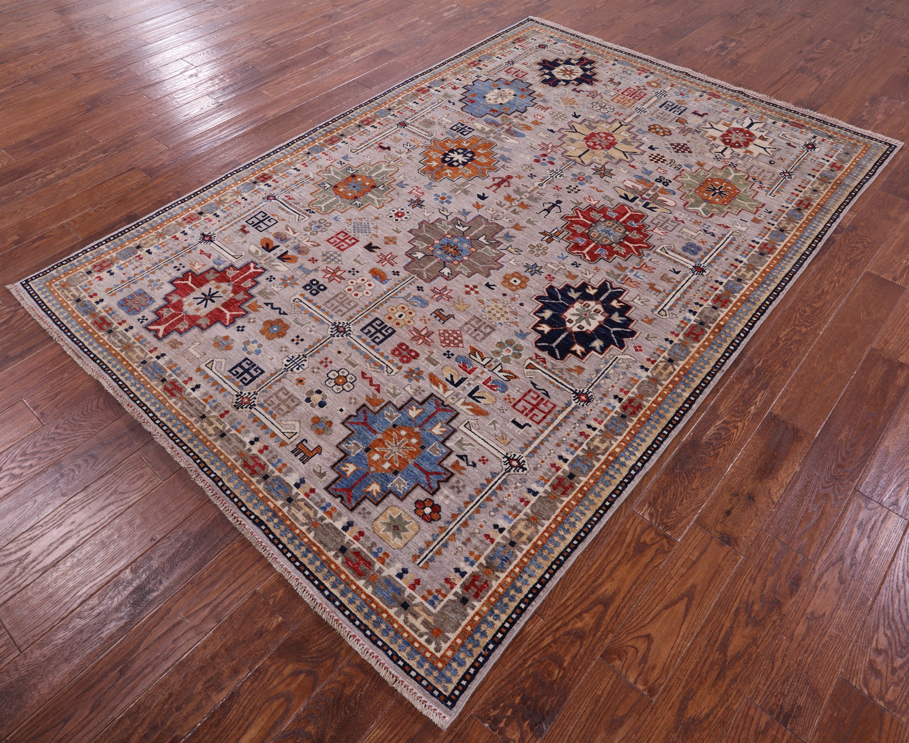 Persian Fine Serapi Hand Knotted Wool Rug - 6' 0" X 8' 8" - Golden Nile