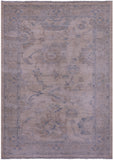 Ivory Turkish Oushak Hand Knotted Wool Rug - 4' 2" X 5' 8" - Golden Nile