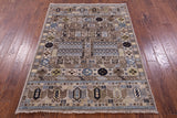 Turkmen Ersari Hand Knotted Wool Rug - 4' 2" X 5' 10" - Golden Nile