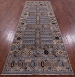 Turkmen Ersari Handmade Wool Runner Rug - 4' 0" X 11' 6" - Golden Nile