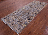 Turkmen Ersari Handmade Wool Runner Rug - 4' 0" X 11' 6" - Golden Nile