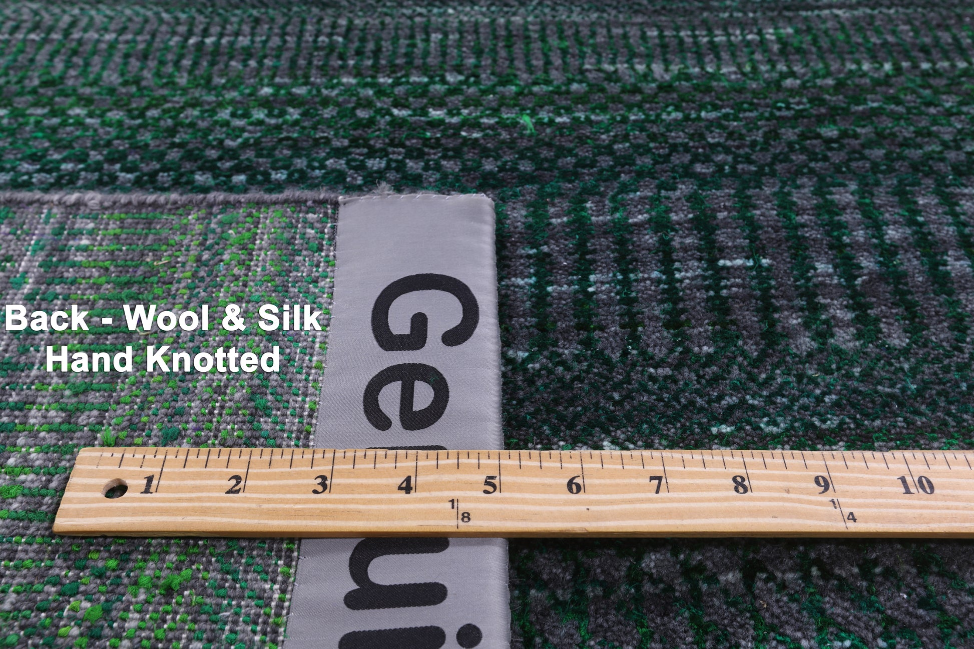 Green Savannah Grass Hand Knotted Wool & Silk Runner Rug - 2' 6" X 12' 1" - Golden Nile