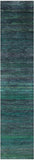 Green Savannah Grass Hand Knotted Wool & Silk Runner Rug - 2' 6" X 12' 1" - Golden Nile