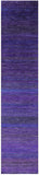 Purple Savannah Grass Hand Knotted Wool & Silk Runner Rug - 2' 6" X 12' 1" - Golden Nile