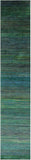 Green Savannah Grass Hand Knotted Wool & Silk Runner Rug - 2' 7" X 13' 11" - Golden Nile
