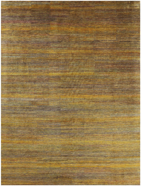 Gold Savannah Grass Hand Knotted Wool & Silk Rug - 11' 9" X 15' 3" - Golden Nile