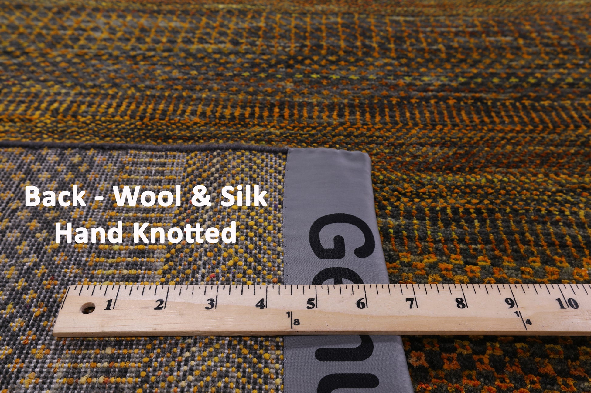 Gold Savannah Grass Hand Knotted Wool & Silk Rug - 11' 9" X 15' 3" - Golden Nile