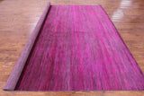 Pink Square Savannah Grass Hand Knotted Wool & Sillk Rug - 10' 11" X 11' 2" - Golden Nile