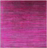 Pink Square Savannah Grass Hand Knotted Wool & Sillk Rug - 10' 11" X 11' 2" - Golden Nile